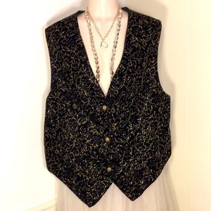 Katy D Kathryn Deene Lane Bryant black gold metallic vest new w tags 14/16 sexy